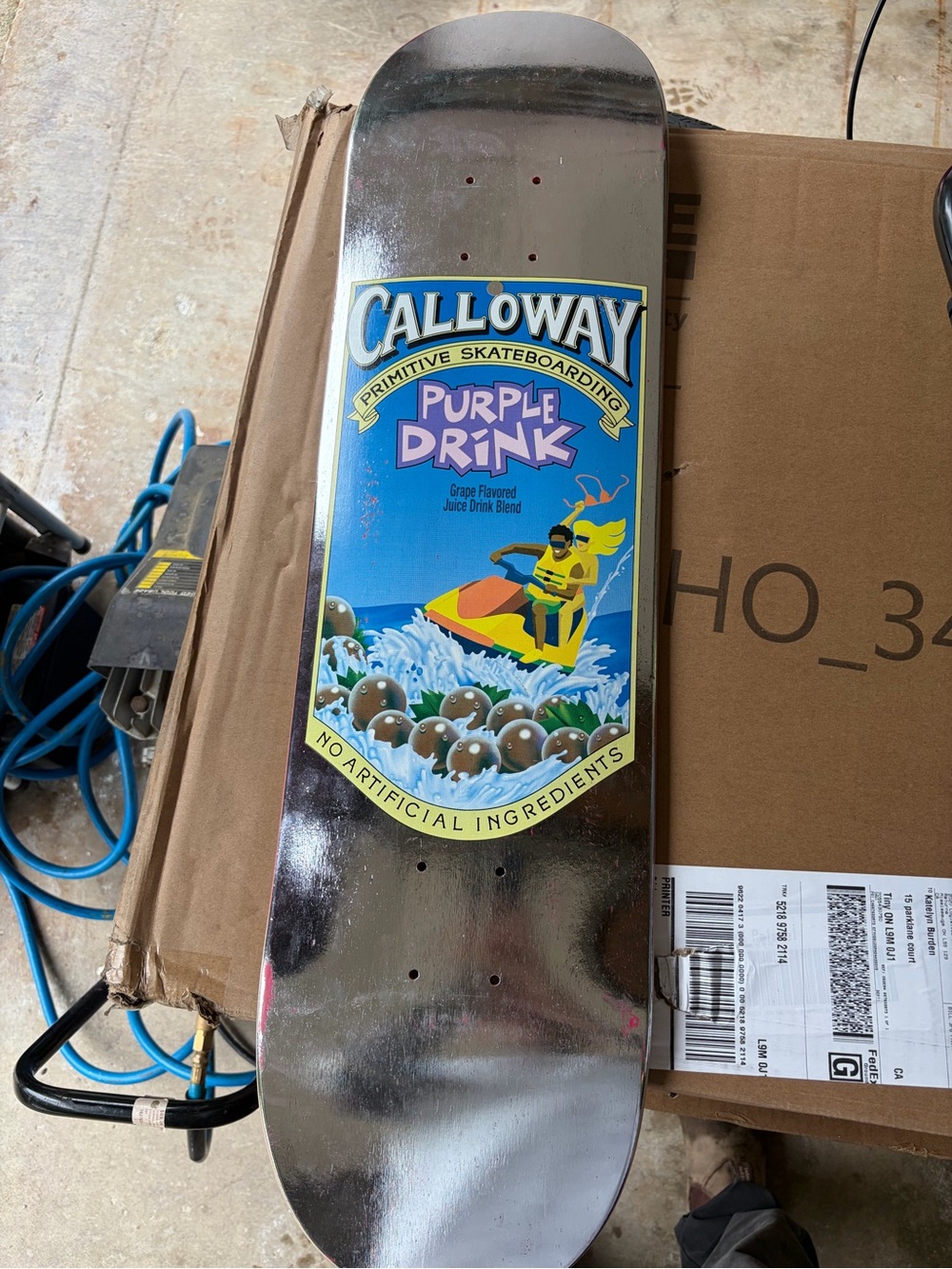 Primitive Calloway Purple Drink Skateboard Deck - Blue, Yellow, Purple